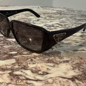 Vintage Prada Black Square Sunglasses Made in Italy Prada Plaque